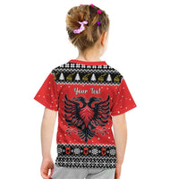Personalized Albania Christmas Eagle Kid T Shirt The Double-headed Eagle - Wonder Print Shop