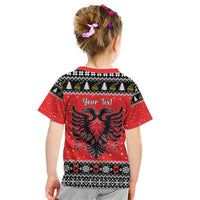 Personalized Albania Christmas Eagle Kid T Shirt The Double-headed Eagle - Wonder Print Shop