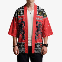 Personalized Albania Christmas Eagle Kimono The Double-headed Eagle - Wonder Print Shop