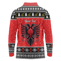 Personalized Albania Christmas Eagle Long Sleeve Polo Shirt The Double-headed Eagle - Wonder Print Shop