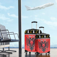 Personalized Albania Christmas Eagle Luggage Cover The Double-headed Eagle - Wonder Print Shop
