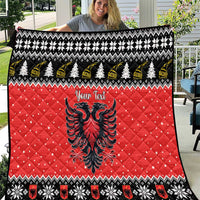 Personalized Albania Christmas Eagle Quilt The Double-headed Eagle - Wonder Print Shop