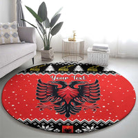 Personalized Albania Christmas Eagle Round Carpet The Double-headed Eagle - Wonder Print Shop