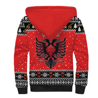 Personalized Albania Christmas Eagle Sherpa Hoodie The Double-headed Eagle - Wonder Print Shop