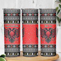Personalized Albania Christmas Eagle Skinny Tumbler The Double-headed Eagle - Wonder Print Shop