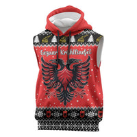 Personalized Albania Christmas Eagle Sleeveless Hoodie The Double-headed Eagle - Wonder Print Shop