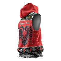 Personalized Albania Christmas Eagle Sleeveless Hoodie The Double-headed Eagle - Wonder Print Shop