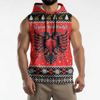 Personalized Albania Christmas Eagle Sleeveless Hoodie The Double-headed Eagle - Wonder Print Shop
