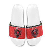 Personalized Albania Christmas Eagle Slide Sandals The Double-headed Eagle - Wonder Print Shop