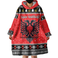 Personalized Albania Christmas Eagle Wearable Blanket Hoodie The Double-headed Eagle - Wonder Print Shop