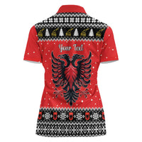Personalized Albania Christmas Eagle Women Polo Shirt The Double-headed Eagle - Wonder Print Shop