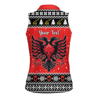 Personalized Albania Christmas Eagle Women Sleeveless Polo Shirt The Double-headed Eagle - Wonder Print Shop