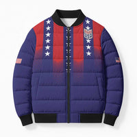 Custom World Soccer 2026 USA Bomber Puffer Jacket Stars, Stripes and Glory - Wonder Print Shop