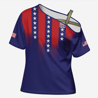 Custom World Soccer 2026 USA Cross Shoulder Shirt Stars, Stripes and Glory - Wonder Print Shop