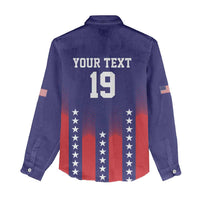 Custom World Soccer 2026 USA Women Casual Shirt Stars, Stripes and Glory - Wonder Print Shop