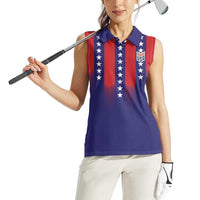 Custom World Soccer 2026 USA Women Sleeveless Polo Shirt Stars, Stripes and Glory - Wonder Print Shop