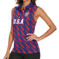 Custom World Soccer 2026 USA Women Sleeveless Polo Shirt Road To Glory Bring It Home - Wonder Print Shop
