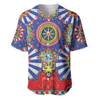 Sicily Italy Carretto Siciliano Baseball Jersey Sicilian Cart Floral Patterns
