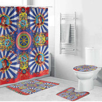 Sicily Italy Carretto Siciliano Bathroom Set Sicilian Cart Floral Patterns