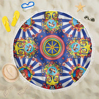 Sicily Italy Carretto Siciliano Beach Blanket Sicilian Cart Floral Patterns