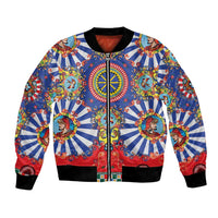 Sicily Italy Carretto Siciliano Bomber Jacket Sicilian Cart Floral Patterns