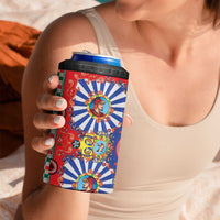 Sicily Italy Carretto Siciliano 4 in 1 Can Cooler Tumbler Sicilian Cart Floral Patterns