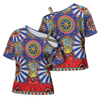 Sicily Italy Carretto Siciliano Cross Shoulder Shirt Sicilian Cart Floral Patterns