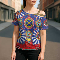 Sicily Italy Carretto Siciliano Cross Shoulder Shirt Sicilian Cart Floral Patterns