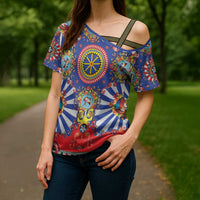 Sicily Italy Carretto Siciliano Cross Shoulder Shirt Sicilian Cart Floral Patterns