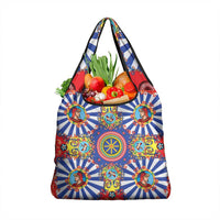 Sicily Italy Carretto Siciliano Grocery Bag Sicilian Cart Floral Patterns