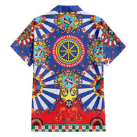 Sicily Italy Carretto Siciliano Hawaiian Shirt Sicilian Cart Floral Patterns