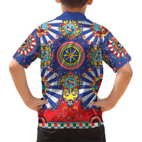 Sicily Italy Carretto Siciliano Kid Hawaiian Shirt Sicilian Cart Floral Patterns