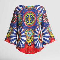 Sicily Italy Carretto Siciliano Kimono Sleeve Blouse Sicilian Cart Floral Patterns