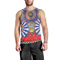 Sicily Italy Carretto Siciliano Men Tank Top Sicilian Cart Floral Patterns
