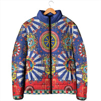 Sicily Italy Carretto Siciliano Padded Jacket Sicilian Cart Floral Patterns
