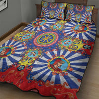 Sicily Italy Carretto Siciliano Quilt Bed Set Sicilian Cart Floral Patterns