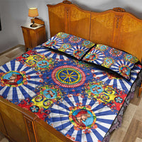 Sicily Italy Carretto Siciliano Quilt Bed Set Sicilian Cart Floral Patterns