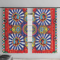 Sicily Italy Carretto Siciliano Window Curtain Sicilian Cart Floral Patterns
