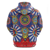 Sicily Italy Carretto Siciliano Zip Hoodie Sicilian Cart Floral Patterns