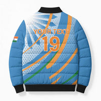 Custom India Cricket Bomber Puffer Jacket Tricolor with Ashoka Chakra