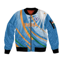 Custom India Cricket Sleeve Zip Bomber Jacket Tricolor with Ashoka Chakra