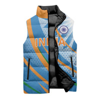 Custom India Cricket Sleeveless Puffer Jacket Tricolor with Ashoka Chakra