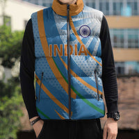 Custom India Cricket Sleeveless Puffer Jacket Tricolor with Ashoka Chakra