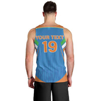 Custom India Cricket Men Tank Top Let’s Go Champions Men in Blue