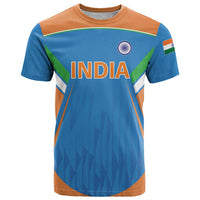 Custom India Cricket T Shirt Let’s Go Champions Men in Blue