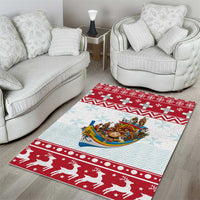 Malta Christmas Area Rug Presepju Nativity Scene on Luzzu Boat - Wonder Print Shop