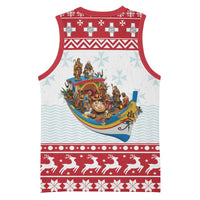 Malta Christmas Basketball Jersey Presepju Nativity Scene on Luzzu Boat - Wonder Print Shop