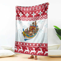 Malta Christmas Blanket Presepju Nativity Scene on Luzzu Boat - Wonder Print Shop