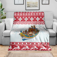 Malta Christmas Blanket Presepju Nativity Scene on Luzzu Boat - Wonder Print Shop