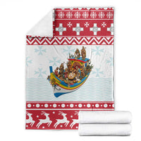 Malta Christmas Blanket Presepju Nativity Scene on Luzzu Boat - Wonder Print Shop